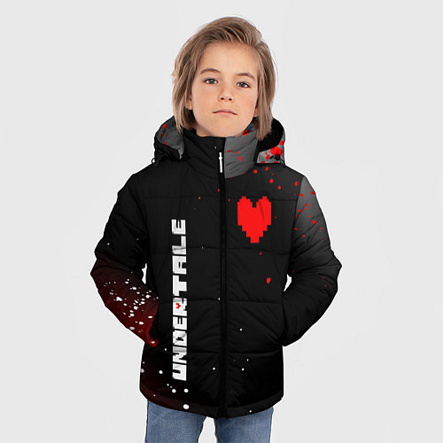 Зимняя куртка для мальчика Undertale брызги красок / 3D-Красный – фото 3
