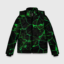 Зимняя куртка для мальчика Абстракция - Черно-зеленый фон - дым