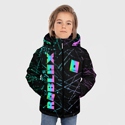 Куртка зимняя для мальчика ROBLOX неоновый логотип, цвет: 3D-черный — фото 2