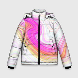 Куртка зимняя для мальчика Abstract gradient lines, цвет: 3D-черный