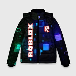 Куртка зимняя для мальчика ROBLOX неоновые кубики, цвет: 3D-черный