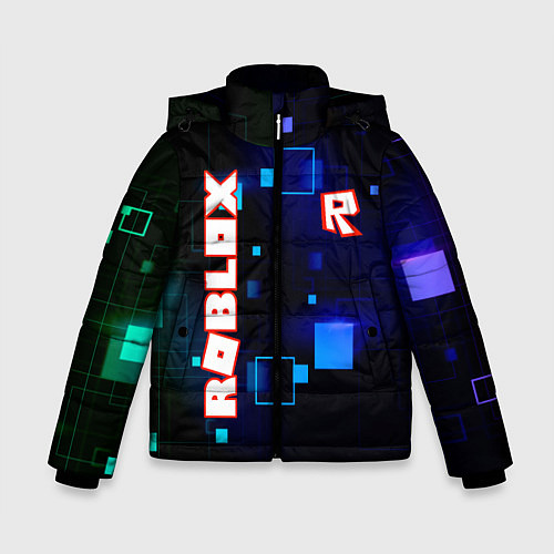 Зимняя куртка для мальчика ROBLOX неоновые кубики / 3D-Черный – фото 1