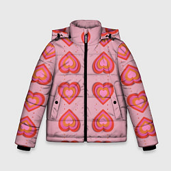 Куртка зимняя для мальчика Сердечки перевернутые, цвет: 3D-светло-серый