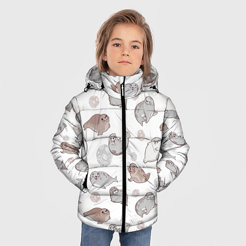 Зимняя куртка для мальчика Милые тюлени / 3D-Красный – фото 3