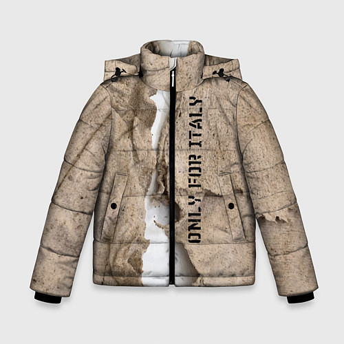 Зимняя куртка для мальчика Только для Италии Мешковина Рваньё Only for Italy / 3D-Черный – фото 1