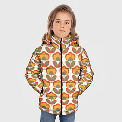 Куртка зимняя для мальчика ЦВЕТЫ В СТИЛЕ 70х, цвет: 3D-светло-серый — фото 2