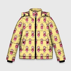 Куртка зимняя для мальчика Обезьянка на грибе, цвет: 3D-красный