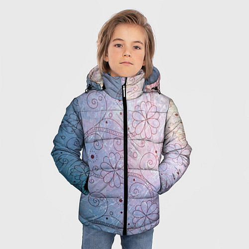 Зимняя куртка для мальчика Градиентный вьюнок / 3D-Красный – фото 3
