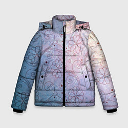Куртка зимняя для мальчика Градиентный вьюнок, цвет: 3D-черный
