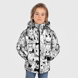 Куртка зимняя для мальчика Госпожа Кагуя паттерн, цвет: 3D-черный — фото 2