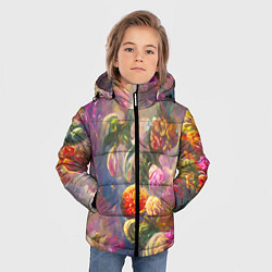 Куртка зимняя для мальчика Цветущий сад, цвет: 3D-черный — фото 2