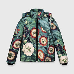 Куртка зимняя для мальчика Цветы Полуночные, цвет: 3D-светло-серый