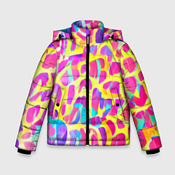 Куртка зимняя для мальчика Красочные пятна, цвет: 3D-черный