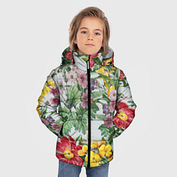 Куртка зимняя для мальчика Цветы Красные Пионы Лета, цвет: 3D-красный — фото 2