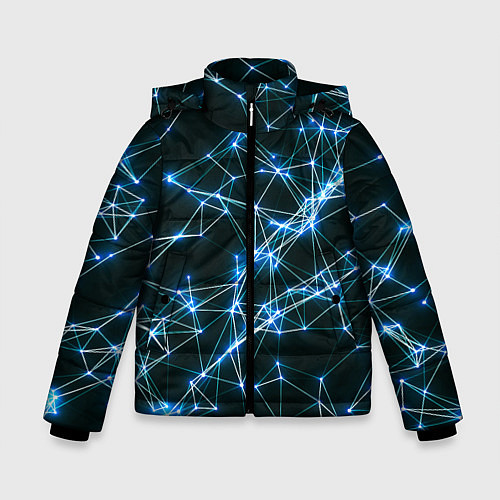 Зимняя куртка для мальчика Нейронная сеть - фон / 3D-Черный – фото 1