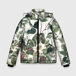 Куртка зимняя для мальчика Цветы Долихоса, цвет: 3D-светло-серый