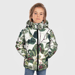 Куртка зимняя для мальчика Цветы Долихоса, цвет: 3D-светло-серый — фото 2