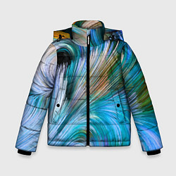 Куртка зимняя для мальчика Абстрактная красочная композиция Полосы Abstract c, цвет: 3D-черный