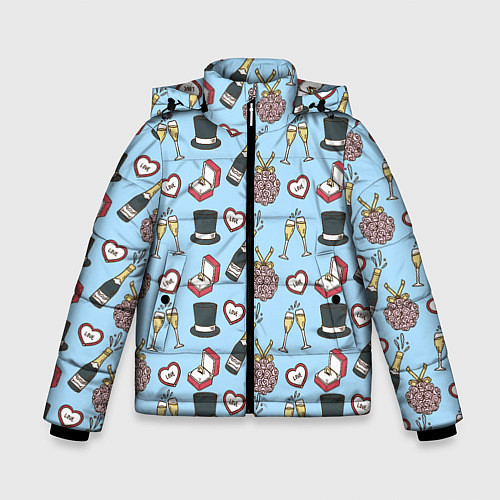 Зимняя куртка для мальчика Свадебный паттерн / 3D-Черный – фото 1
