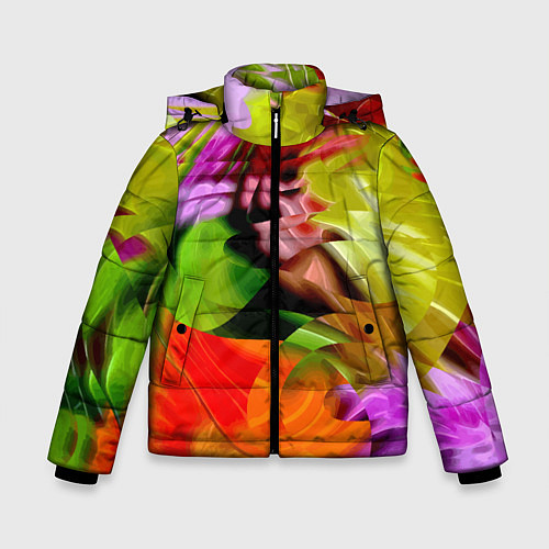 Зимняя куртка для мальчика Разноцветная абстрактная композиция Лето Multi-col / 3D-Черный – фото 1