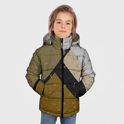 Зимняя куртка для мальчика Знаки DR / 3D-Светло-серый – фото 3