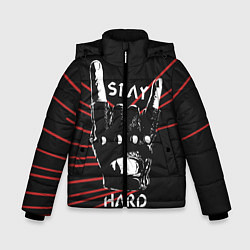 Куртка зимняя для мальчика Stay hard, цвет: 3D-черный