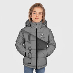 Куртка зимняя для мальчика Lexus - серая абстракция, цвет: 3D-светло-серый — фото 2