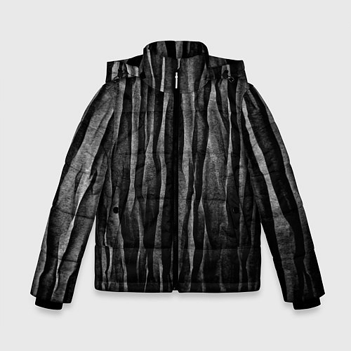 Зимняя куртка для мальчика Полосы чорные серые роизвольные random black strip / 3D-Черный – фото 1