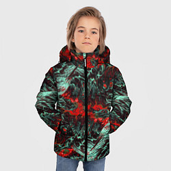 Куртка зимняя для мальчика Красно-Белая Вулканическая Лава, цвет: 3D-светло-серый — фото 2