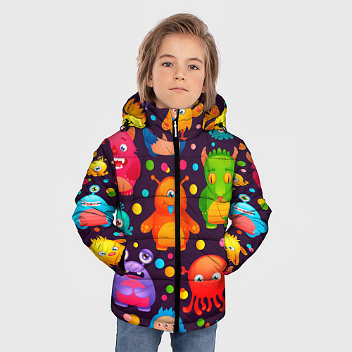Зимняя куртка для мальчика CHARMING MONSTERS / 3D-Красный – фото 3