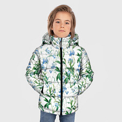 Куртка зимняя для мальчика Цветы Синие Незабудки, цвет: 3D-светло-серый — фото 2