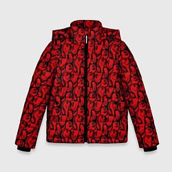Зимняя куртка для мальчика Красные психоделический смайлы