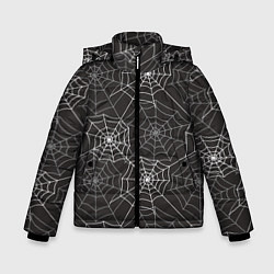 Куртка зимняя для мальчика Паутинка паттерн, цвет: 3D-черный