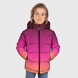 Куртка зимняя для мальчика Оранжево-пурпурный градиент, цвет: 3D-светло-серый — фото 2