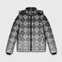 Куртка зимняя для мальчика Геометрический узор в серых тонах градиент, цвет: 3D-светло-серый