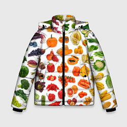 Куртка зимняя для мальчика VEGETABLE FRUIT ABUNDANCE, цвет: 3D-светло-серый