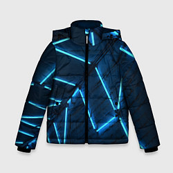 Зимняя куртка для мальчика Неоновые лампы и кирпичный эффект - Голубой