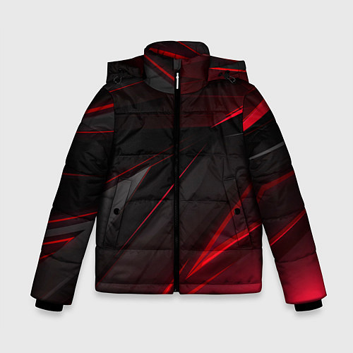 Зимняя куртка для мальчика Красно-черный фон / 3D-Черный – фото 1