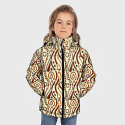 Куртка зимняя для мальчика Ремни и драгоценные камни, цвет: 3D-красный — фото 2