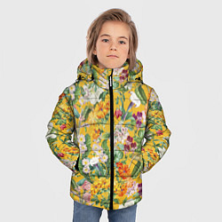Куртка зимняя для мальчика Цветы Солнечное Лето, цвет: 3D-красный — фото 2