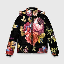 Куртка зимняя для мальчика Розы в летней ночи Fashion trend, цвет: 3D-черный