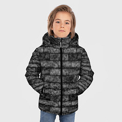 Куртка зимняя для мальчика Стена из черного кирпича Лофт, цвет: 3D-черный — фото 2