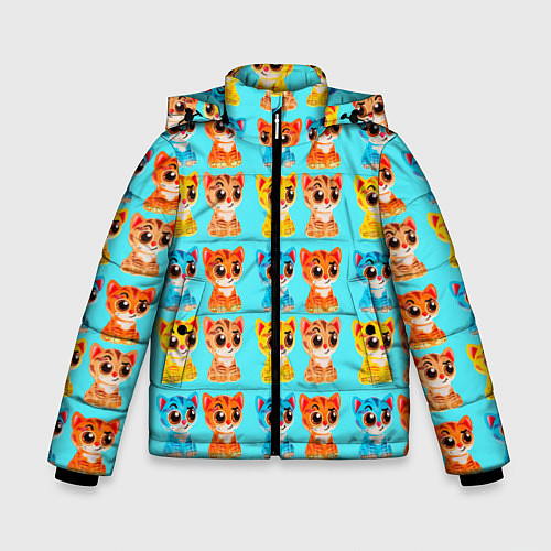 Зимняя куртка для мальчика COLORED KITTENS / 3D-Светло-серый – фото 1