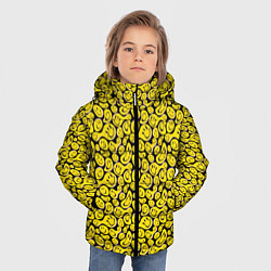 Куртка зимняя для мальчика Деление смайликов, цвет: 3D-черный — фото 2