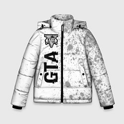 Куртка зимняя для мальчика GTA Glitch на темном фоне, цвет: 3D-черный