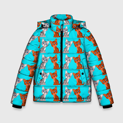 Зимняя куртка для мальчика CURIOUS KITTENS / 3D-Светло-серый – фото 1