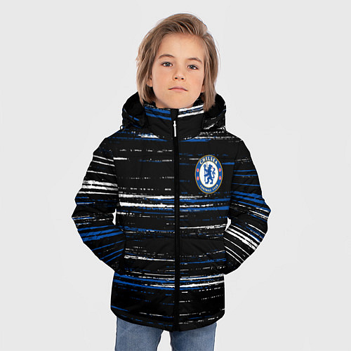 Зимняя куртка для мальчика Chelsea челси лого / 3D-Красный – фото 3