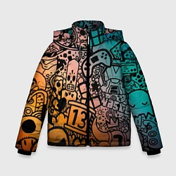 Куртка зимняя для мальчика Life is gaming, цвет: 3D-черный