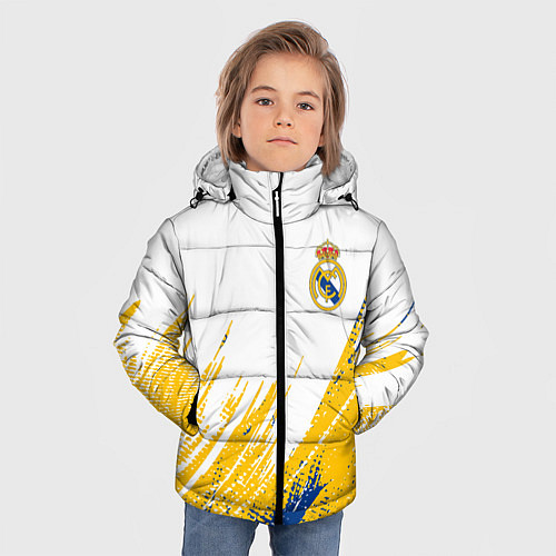 Зимняя куртка для мальчика Real madrid краска / 3D-Светло-серый – фото 3