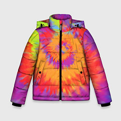Куртка зимняя для мальчика Тай дай в радуге, цвет: 3D-светло-серый
